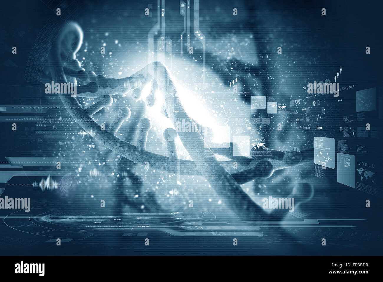 Background high tech image of dna molecule Stock Photo - Alamy