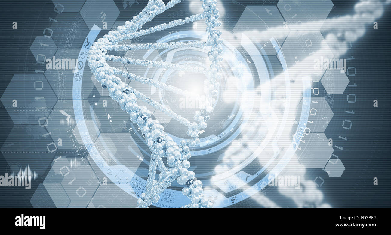 Background high tech image of dna molecule Stock Photo