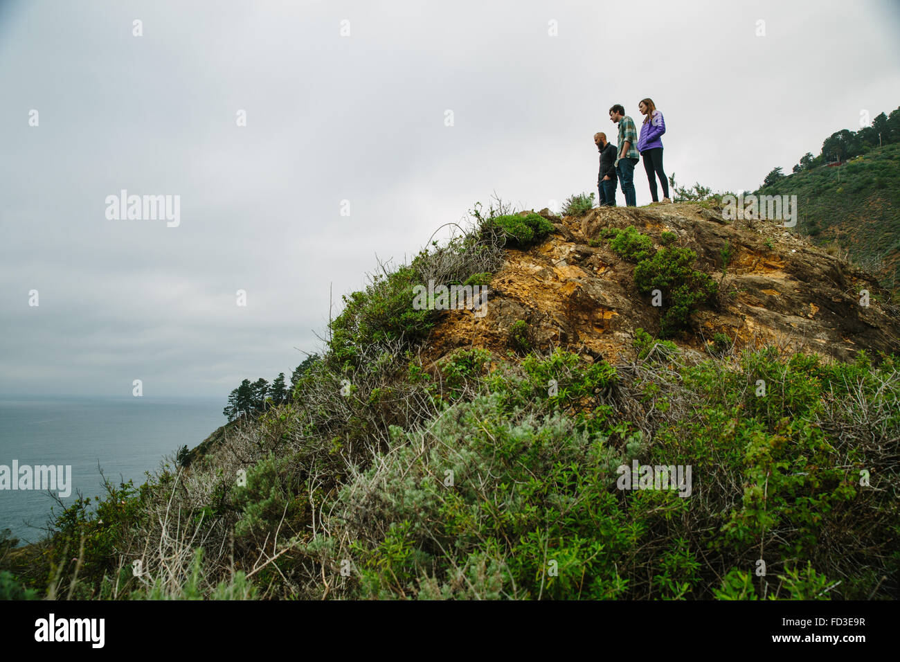 Friends on an adventure in Big Sur, California. Stock Photo