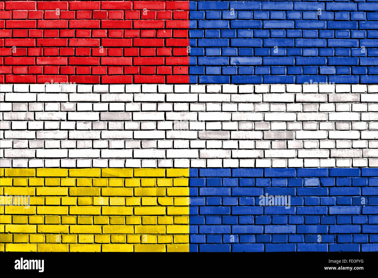old flag of Guatemala painted on brick wall Stock Photo