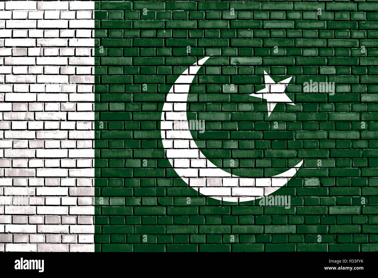 flag of Pakistan painted on brick wall Stock Photo - Alamy