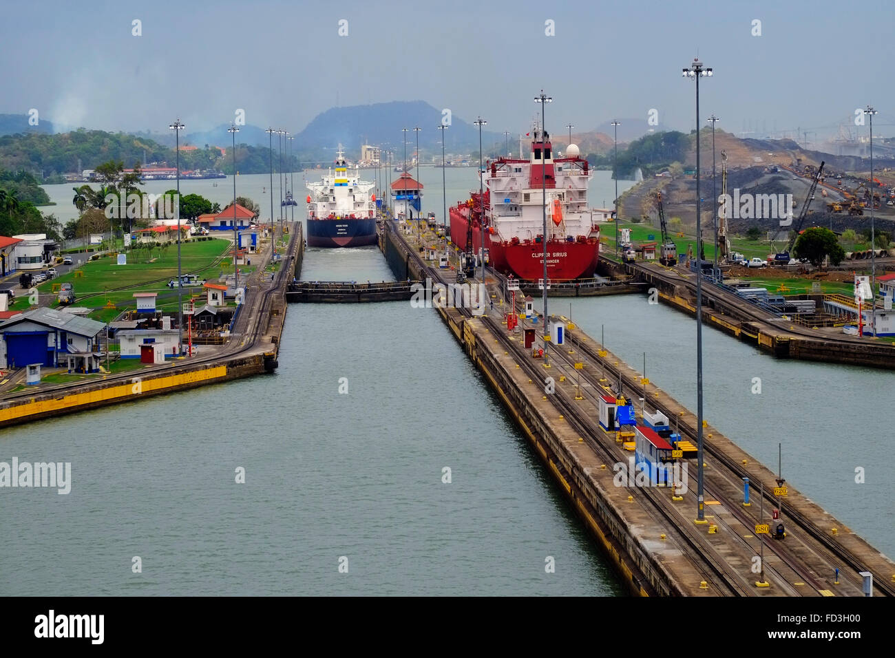 Panama canal locks map hires stock photography and images Alamy