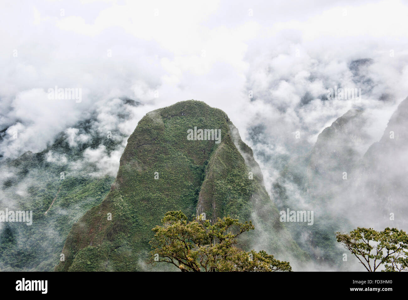 A view from Machu Picchu on a cloudy day Stock Photo - Alamy