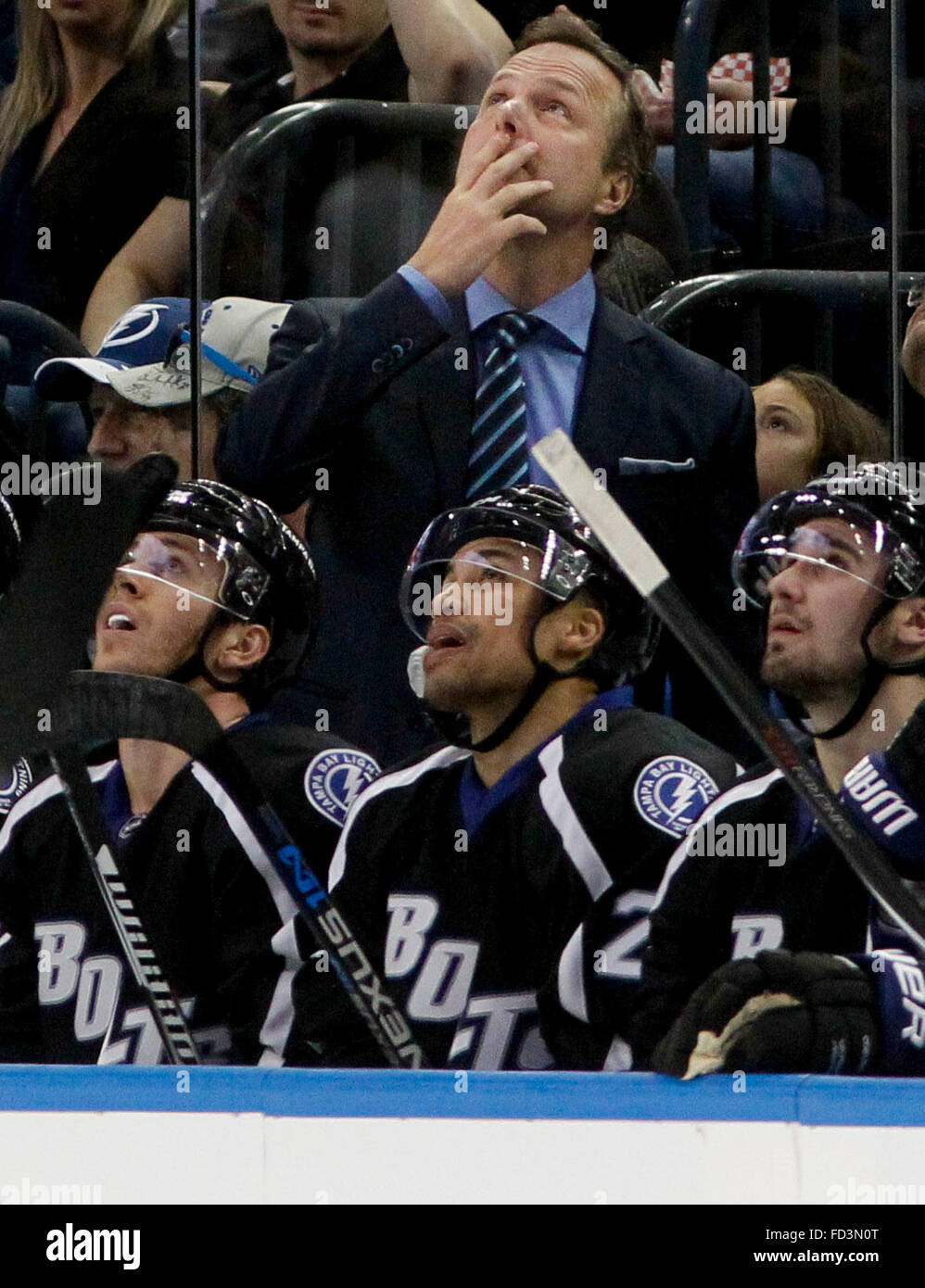 Tampa, Florida, USA. 27th Jan, 2016. DIRK SHADD Times .Tampa Bay Lightning head coach Jon
