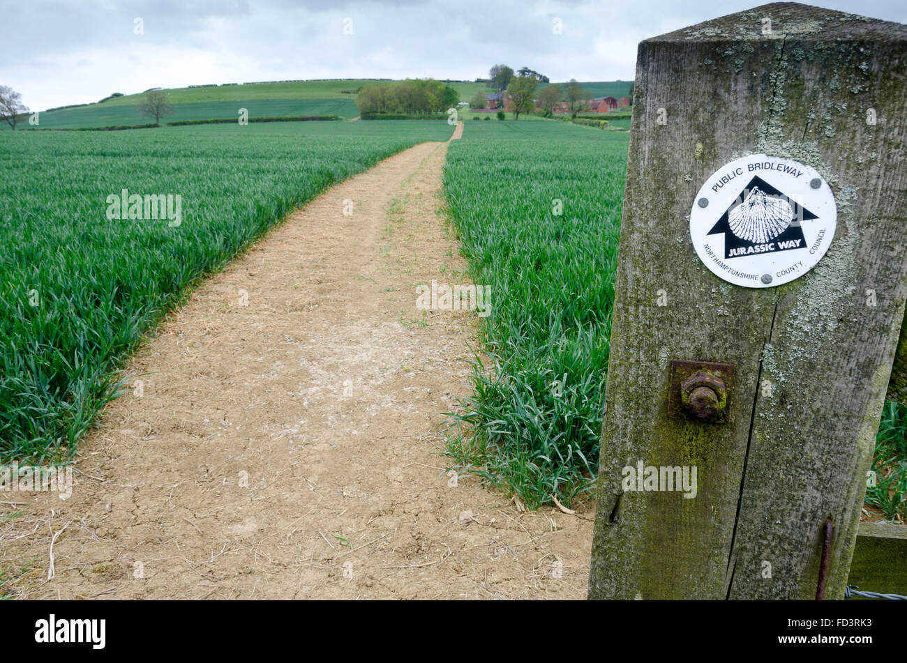 Jurassic Way walking track signs, near Honey Hill, Northamptonshire, England Stock Photo