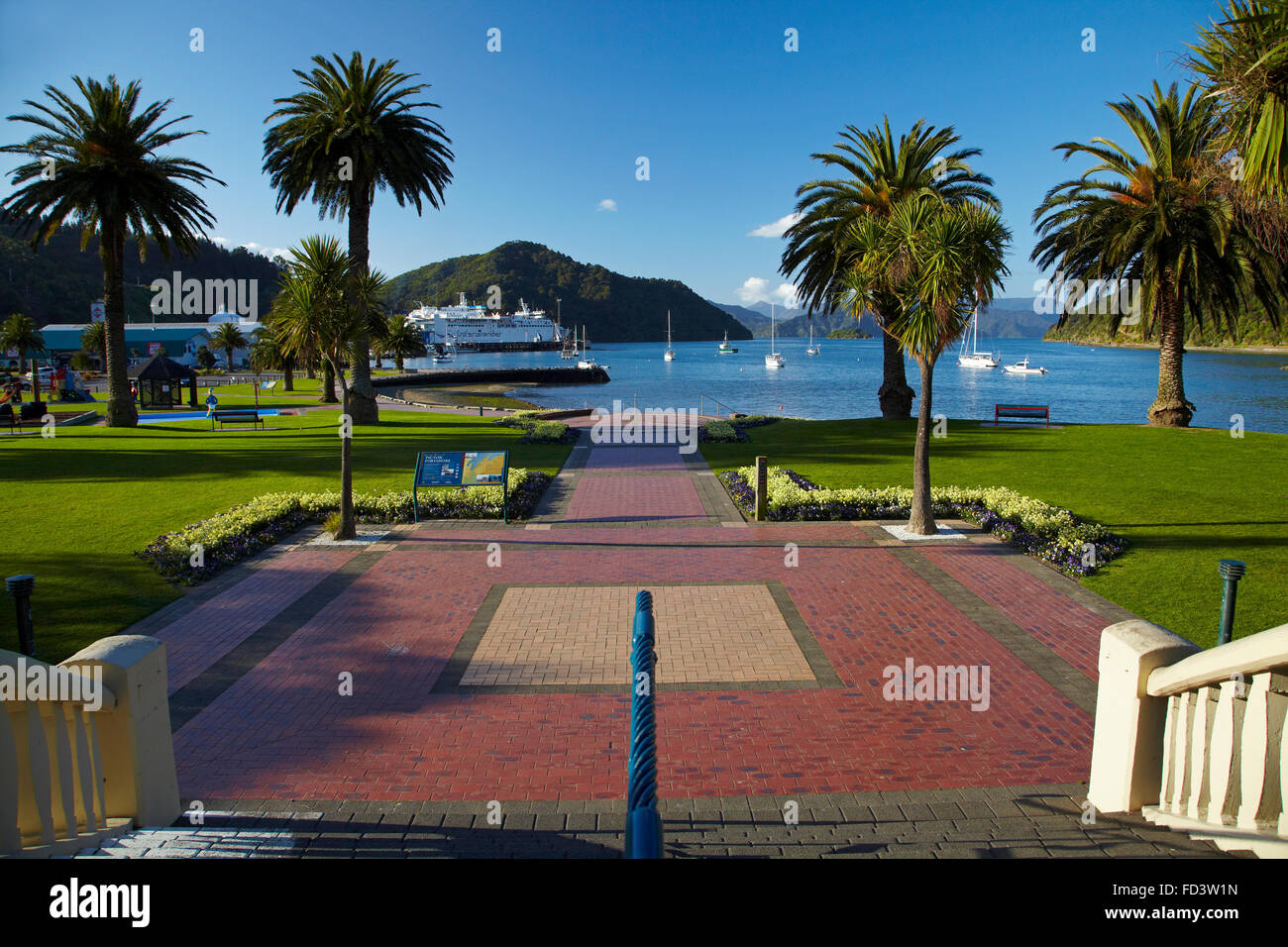 Foreshore Reserve, Picton, Marlborough Sounds, South Island, New Zealand Stock Photo