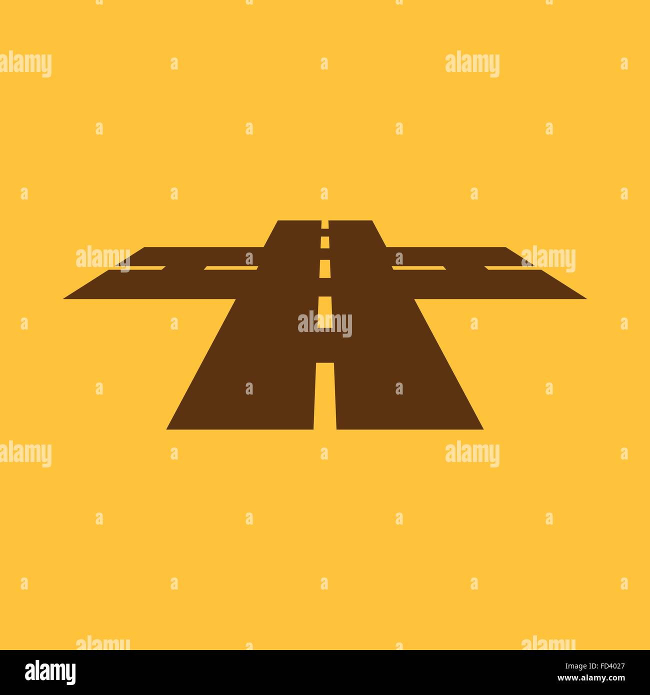 The crossroads icon. Crossway and crossing, intersection, road, route