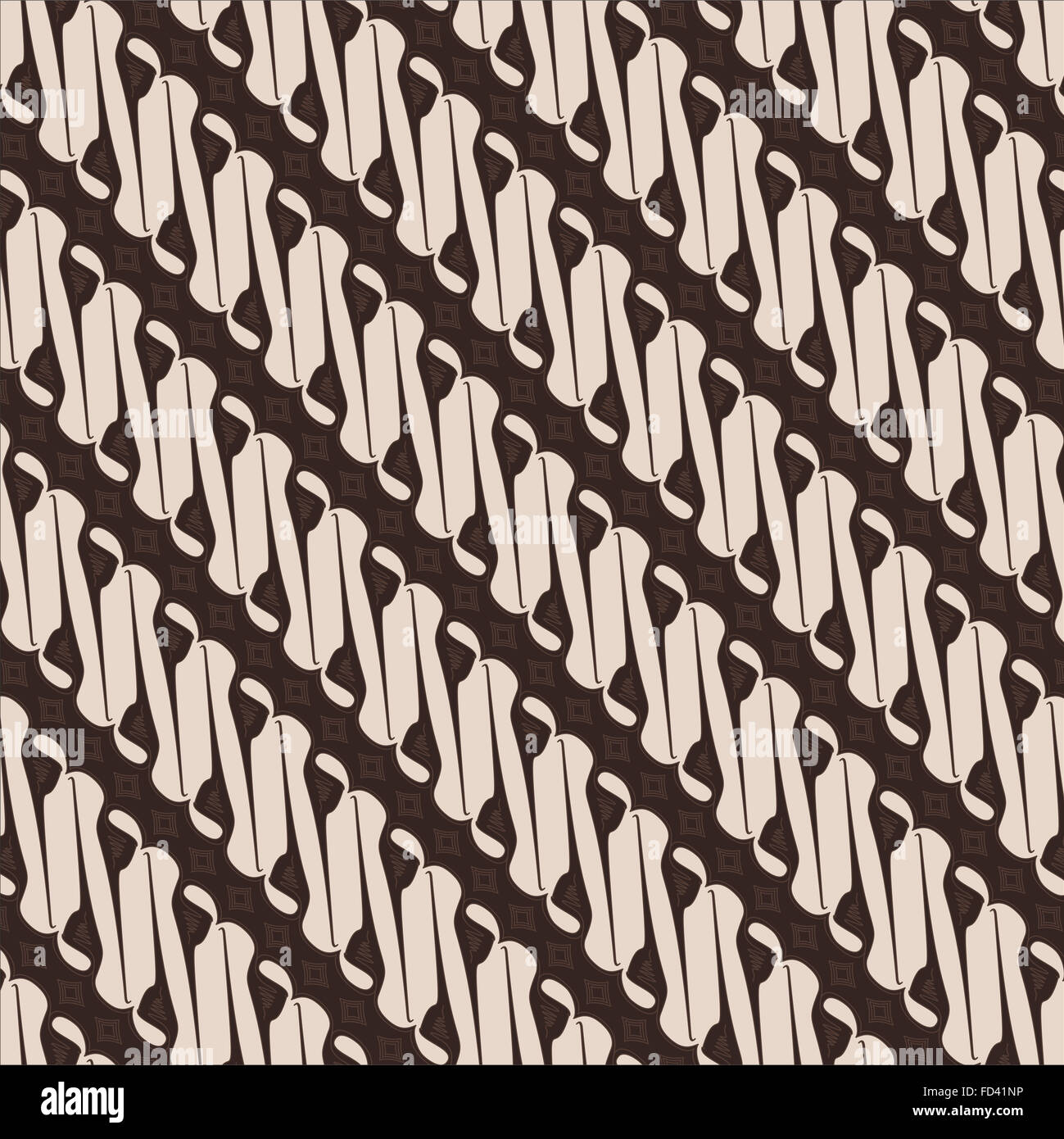 Parang Rusak. Classic Geometric Pattern of Javanese Batik Motif Stock Photo