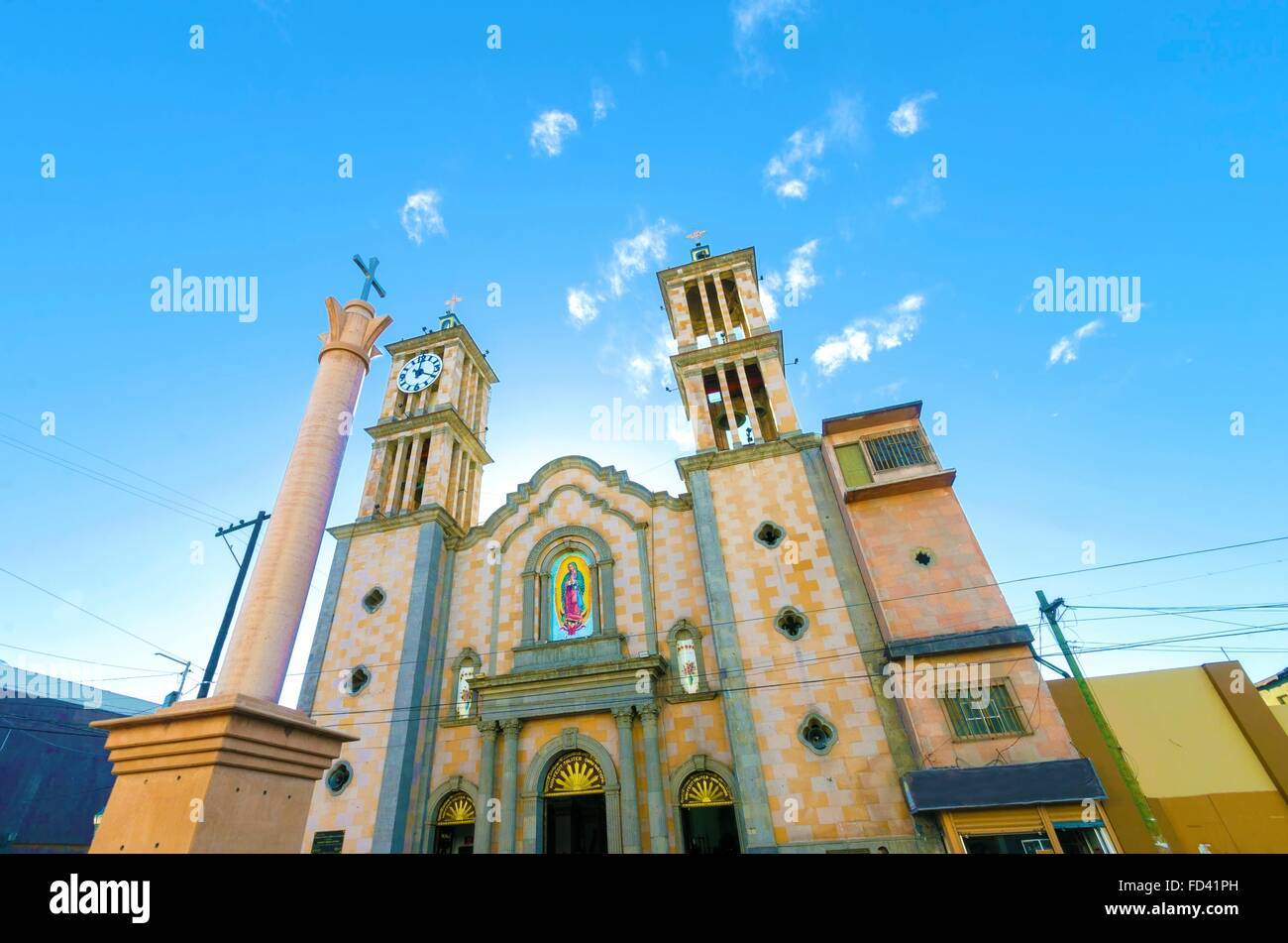 The Catedral de Nuestra Senora de Guadalupe, the first catholic church in Tijuana, Mexico of the Lady of Guadalupe. A view of th Stock Photo