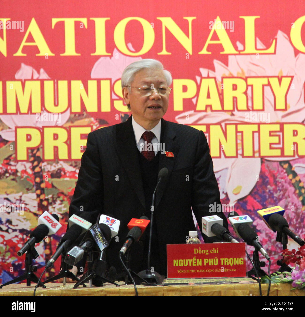 Hanoi, Vietnam. 28th Jan, 2016. General Secretary of Communist Party of