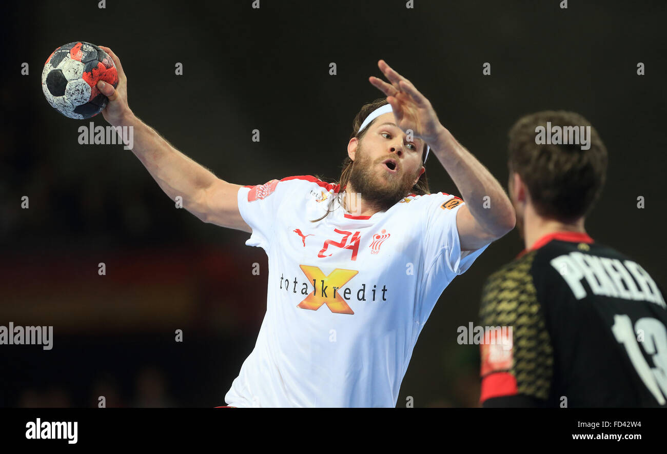 Denmark's Mikkel Hansen in action during the 2016 Men's European