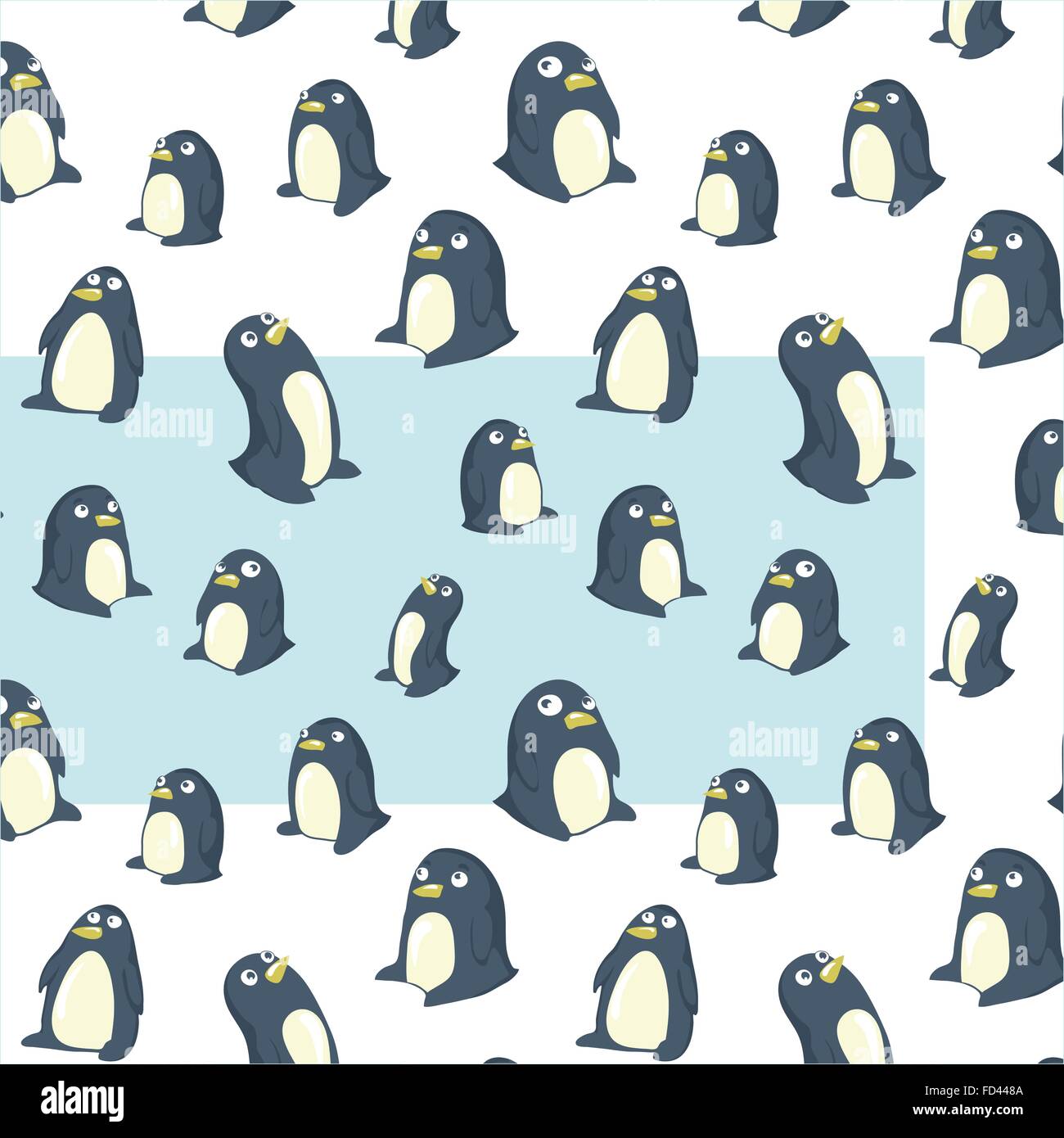 seamless transparent vector pattern with antarctic penguins Stock Vector