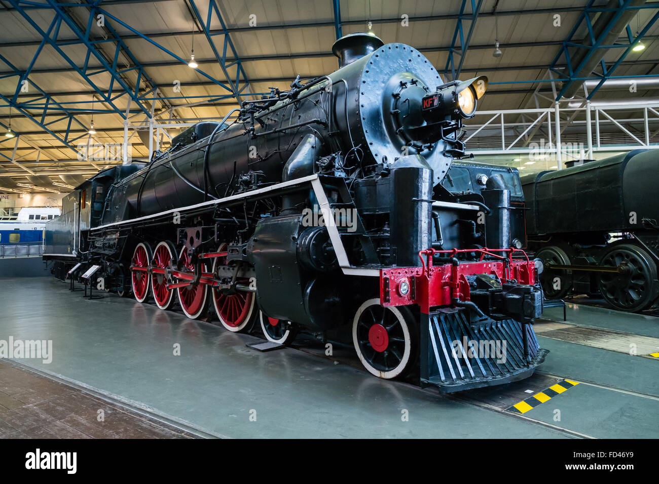 Chinese made 4-8-4 KF Class No 7 steam engine at the National Railway Museum in York, England. Stock Photo