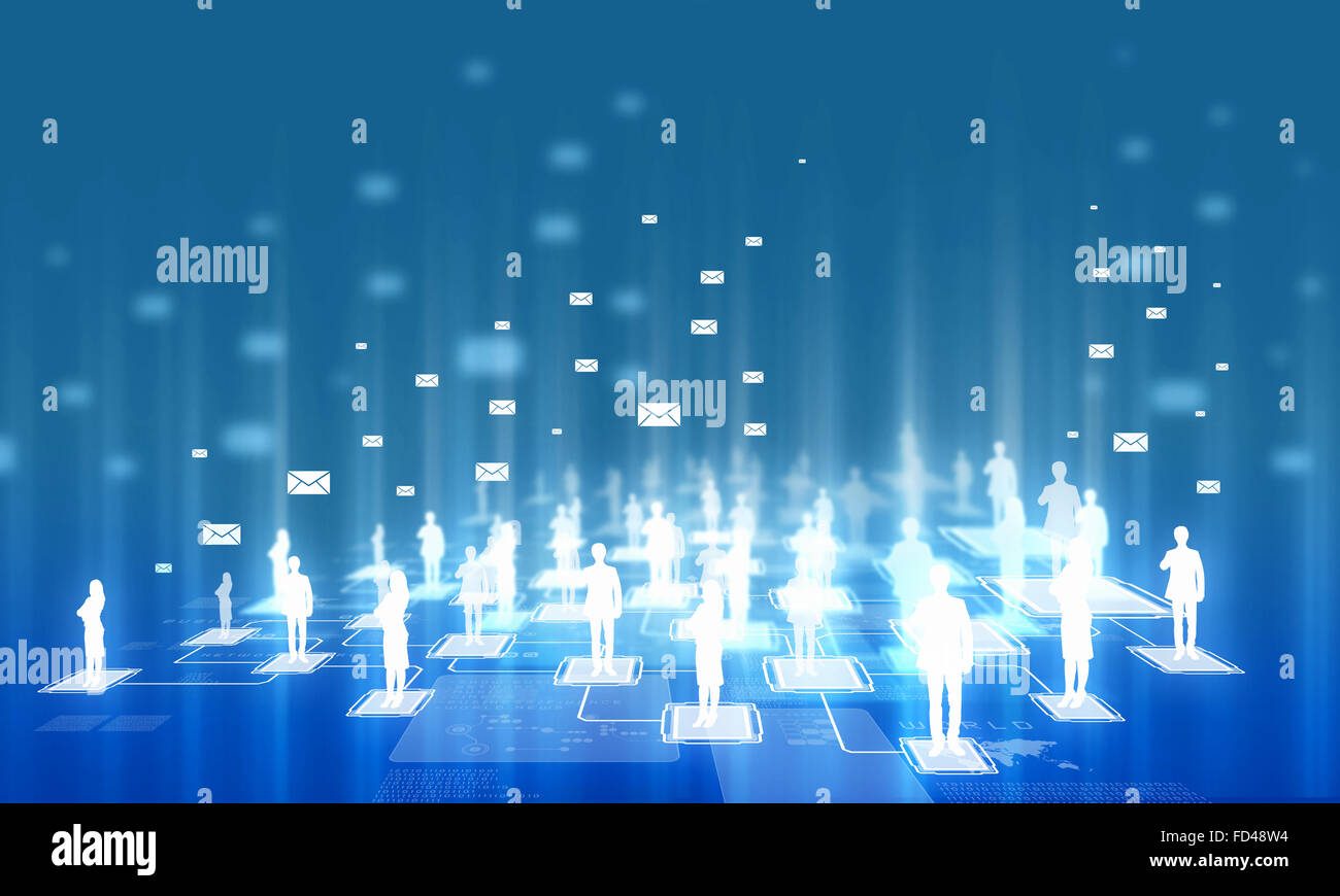Background media image with icons. Social nets and communication Stock