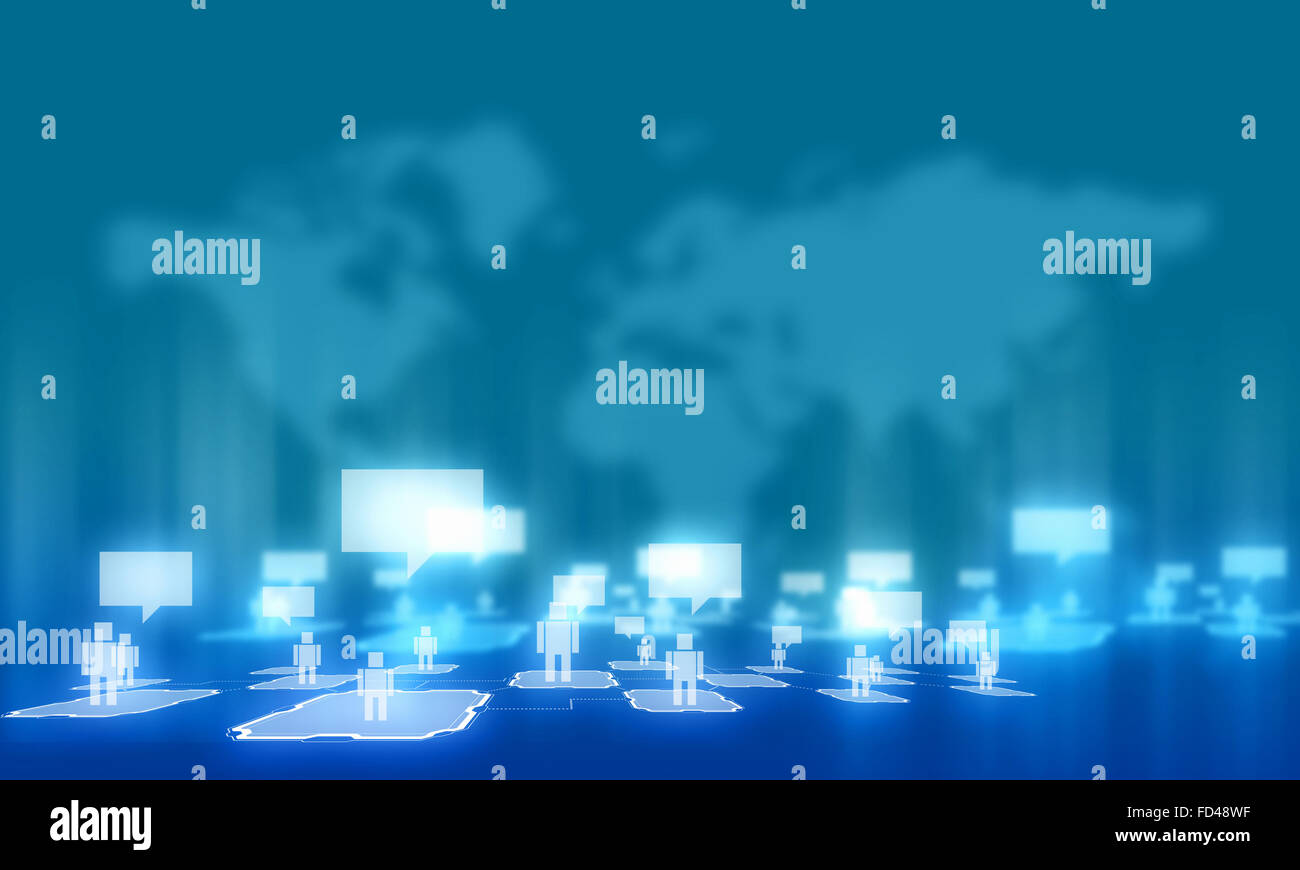 Background media image with icons. Social nets and communication Stock
