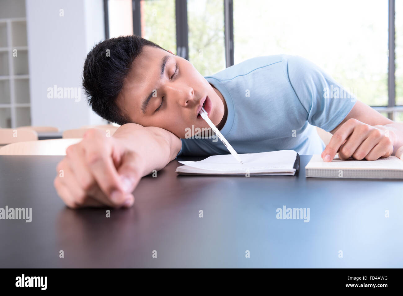 Person Falling Asleep Desk Stock Photos Person Falling Asleep