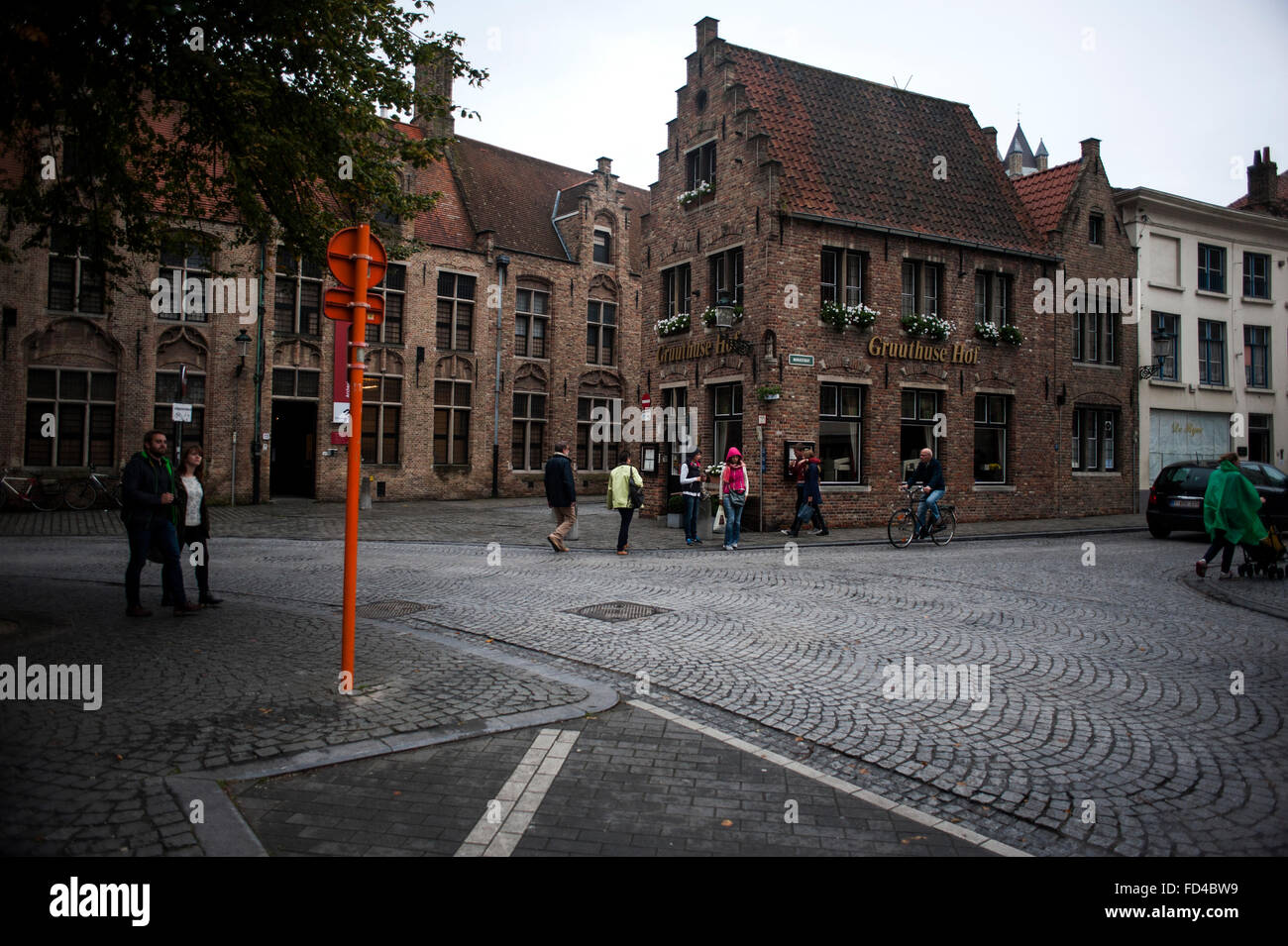 Typical buildings in the historic town of Bruges Stock Photo