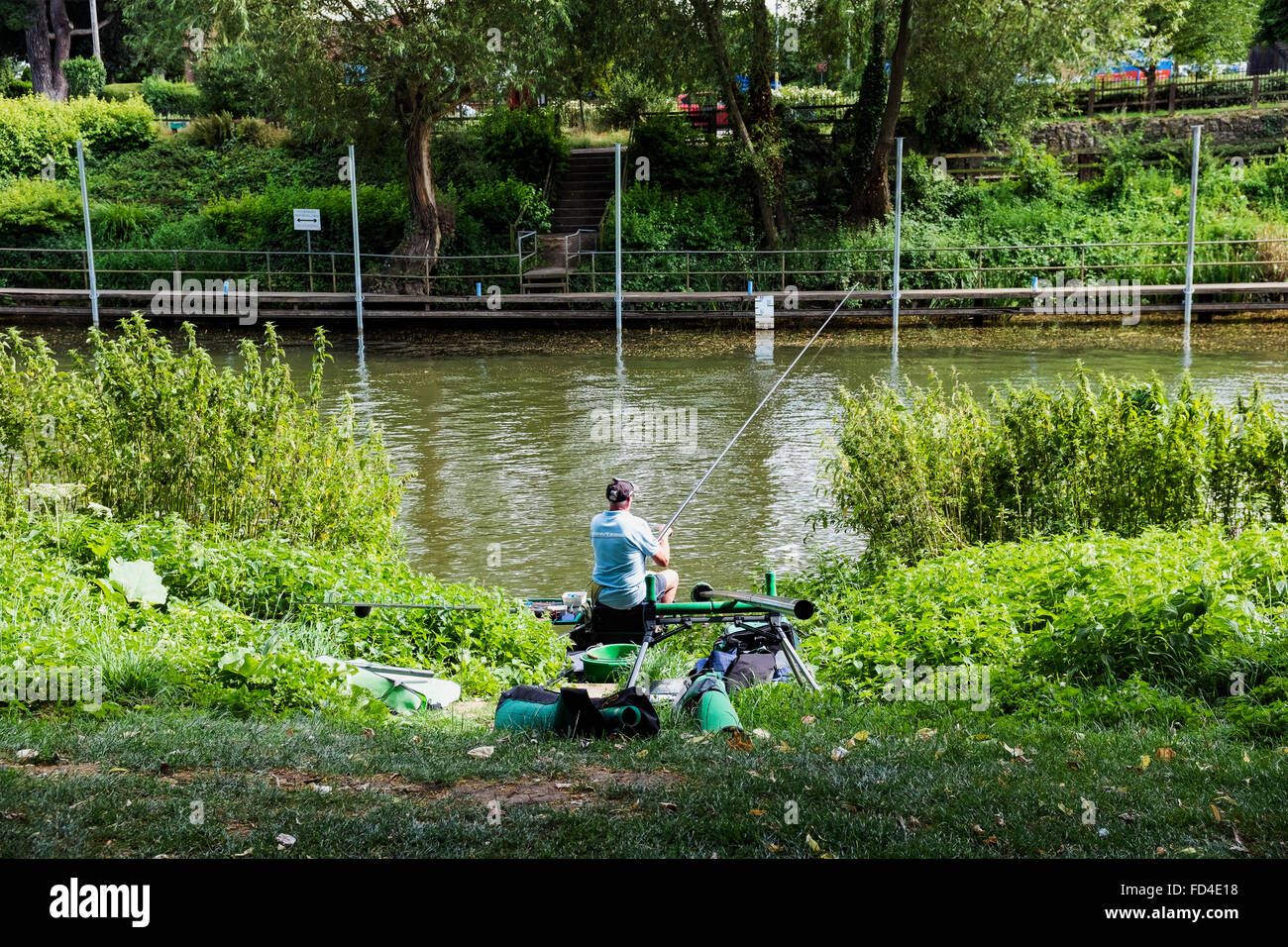 fishing river avon evesham Stock Photo Alamy