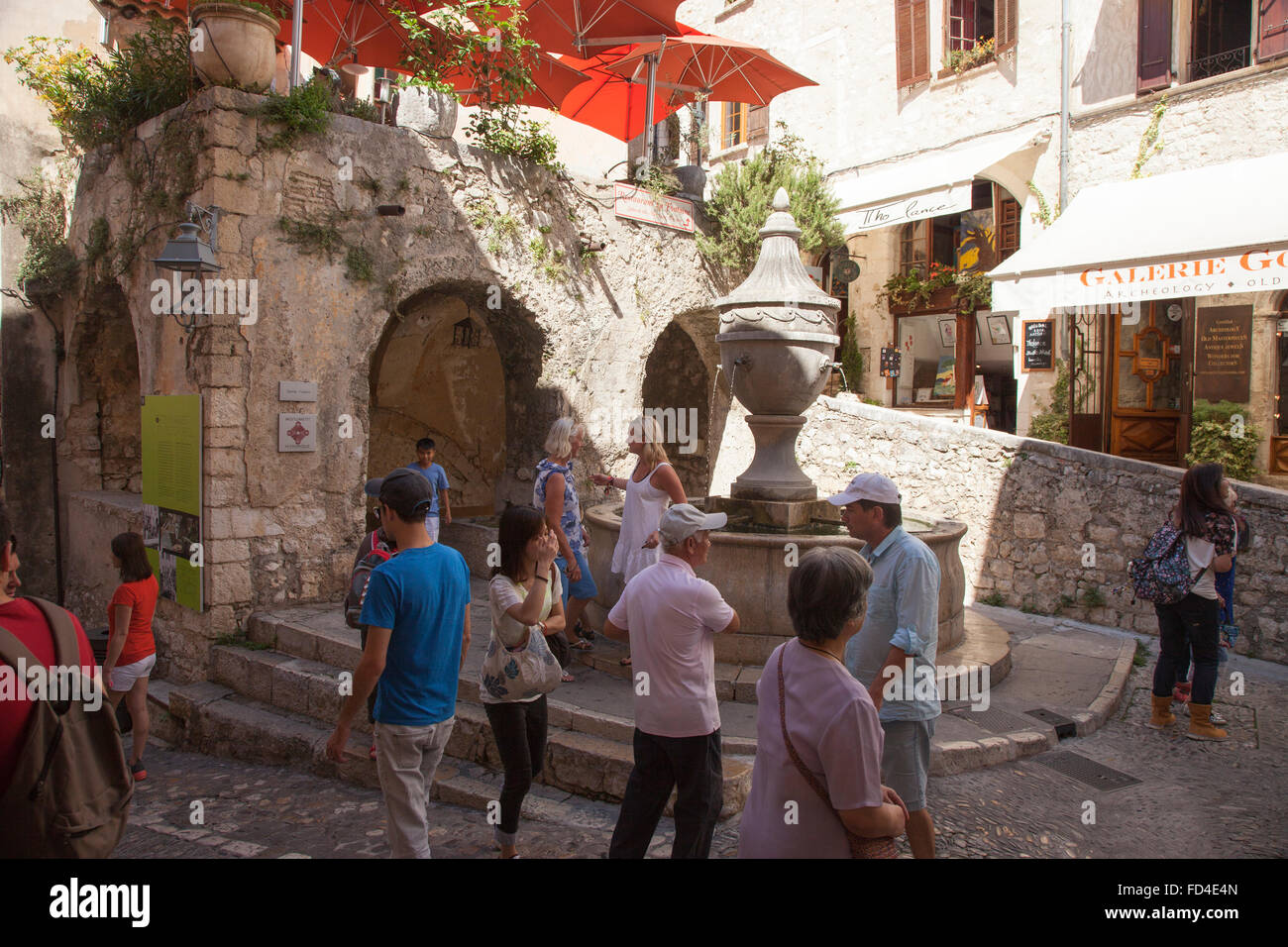 Well known bulb fountain location in the attractive hill town of St