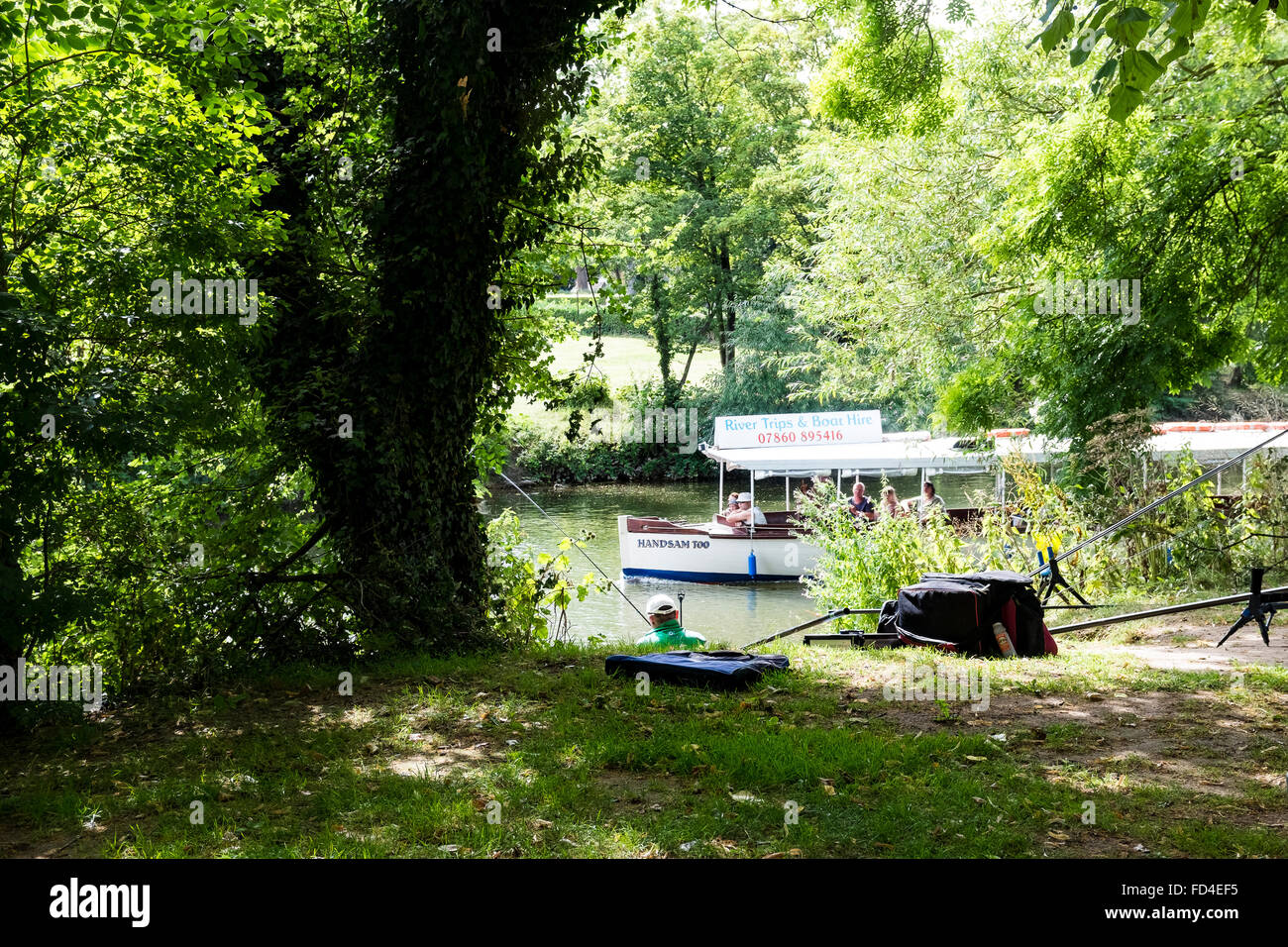 fishing river avon evesham Stock Photo Alamy