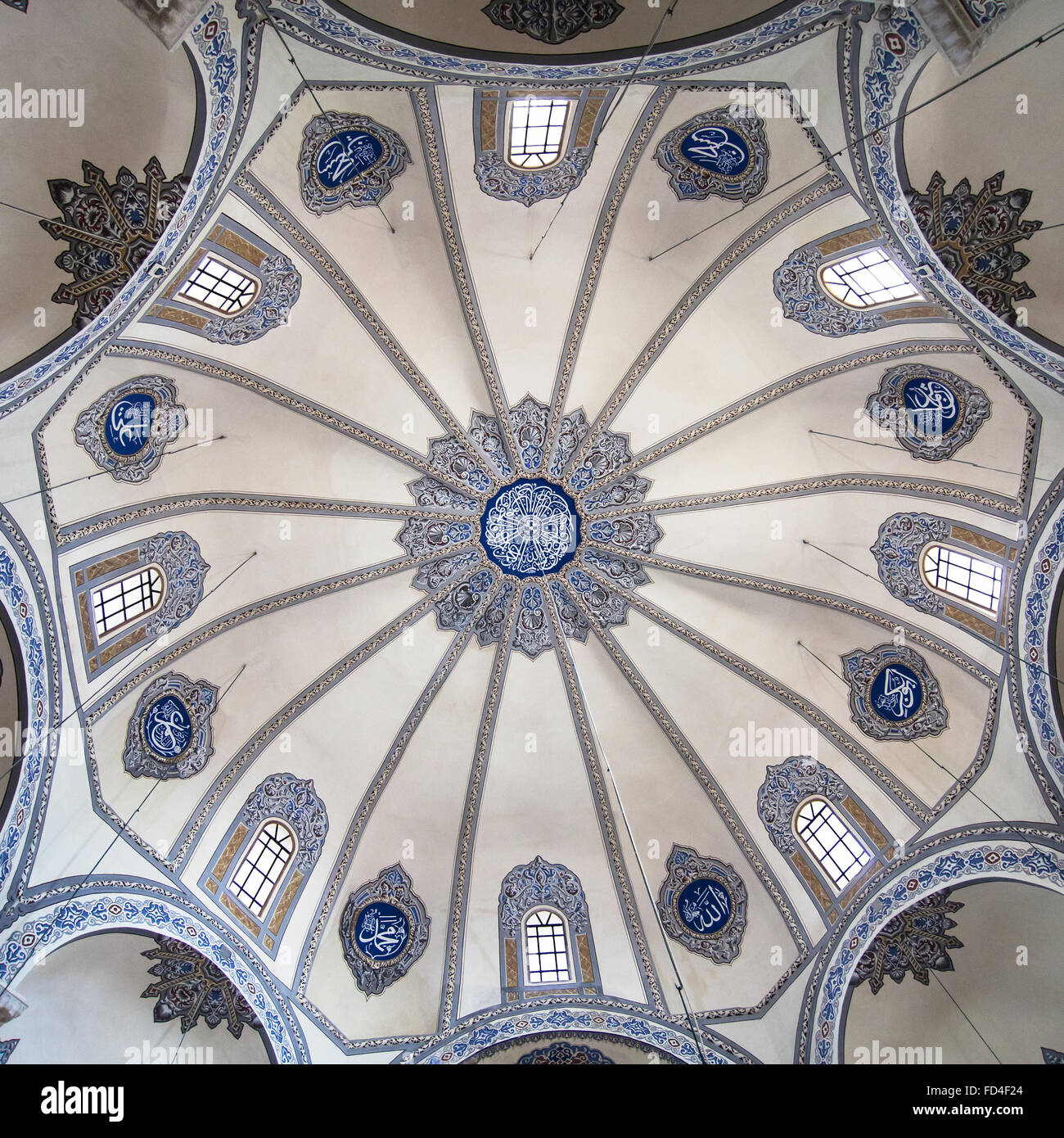 Domed ceiling of the former orthodox church of Little Hagia Sophia, Istanbul, Turkey. Stock Photo