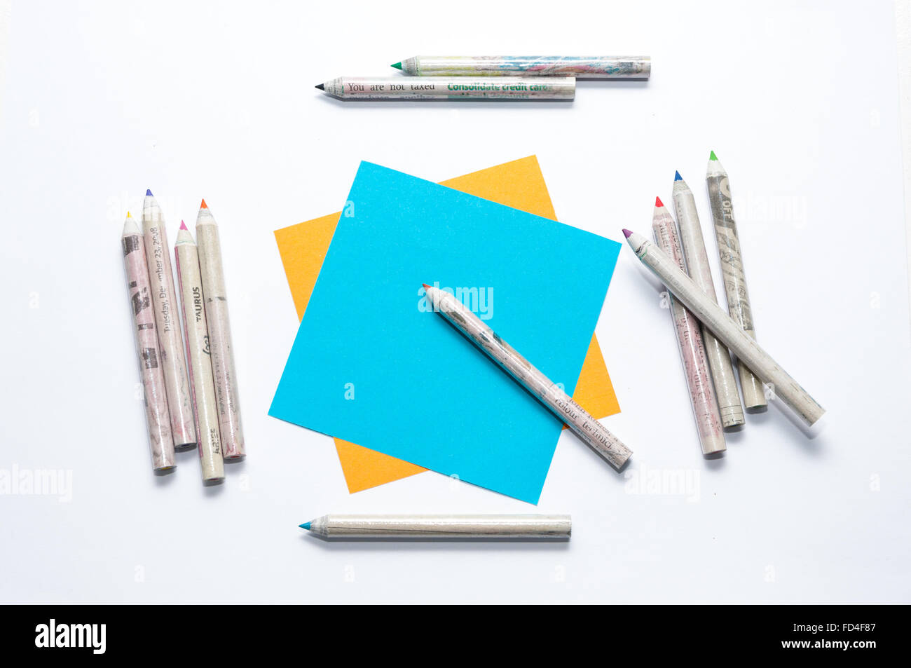 Colored paper and recycled paper paintings Stock Photo Alamy