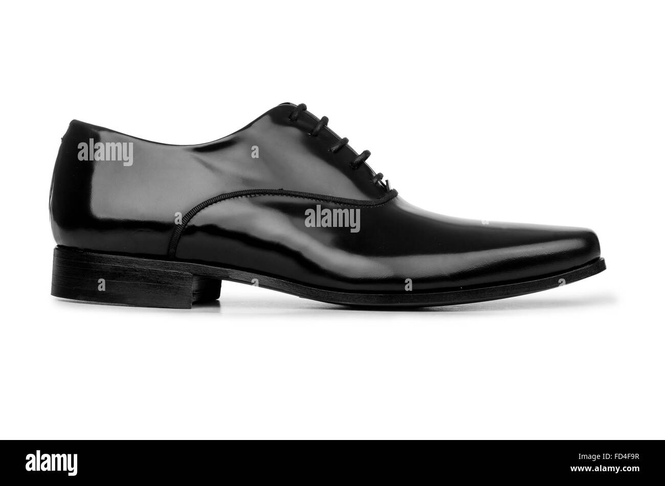The male black shoes isolated on white Stock Photo Alamy