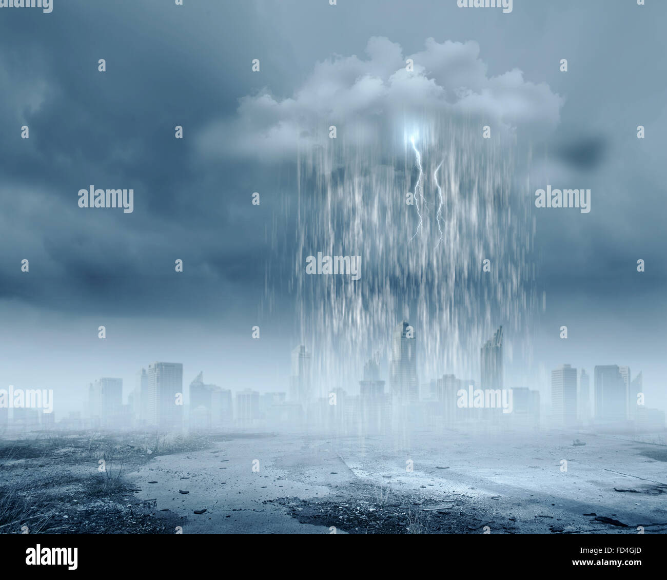 Background image of stone wall with rain and clouds Stock Photo - Alamy