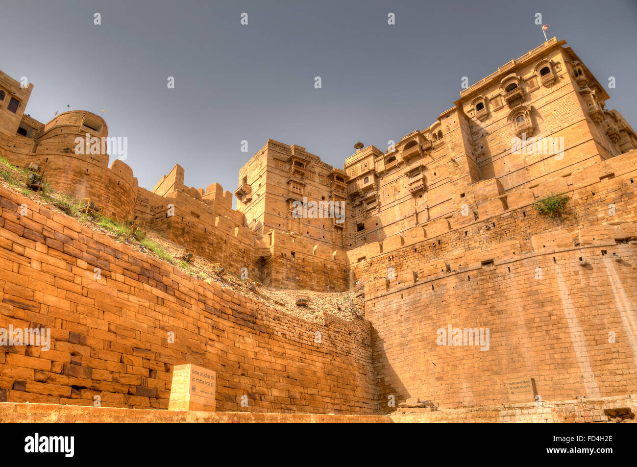 Luxurious houses with balcony on main Jaisalmer fort square, India Stock Photo