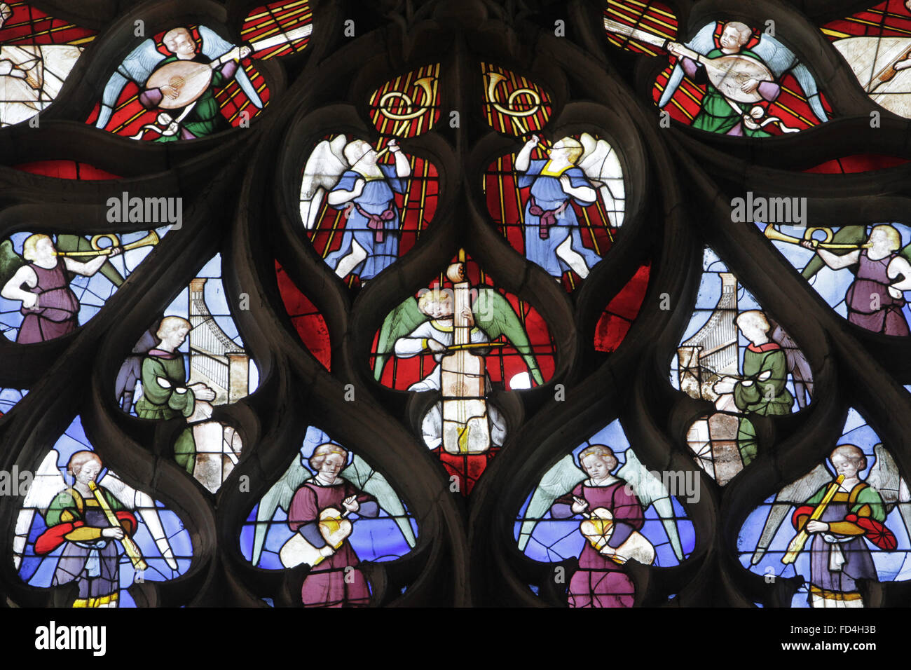 Transept. Rose window of the Last Judgment. St. Stephen's Cathedral. Stock Photo