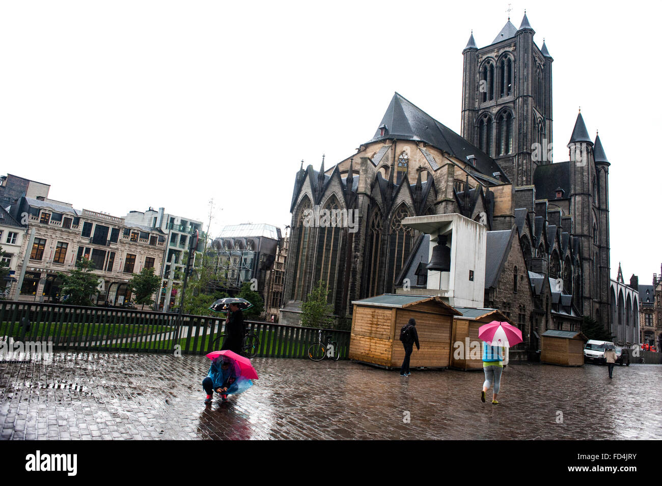 San Nicolas Church Gothic is one of the oldest and one of the main monuments of the city of Ghent Stock Photo
