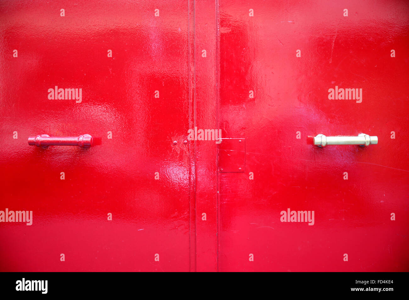 Red doors in the Marais. Paris Stock Photo