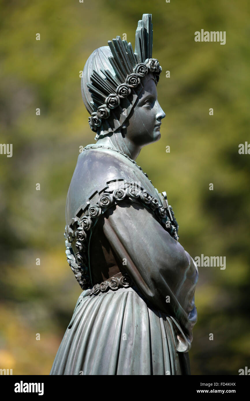 Shrine of Our Lady of la Salette. Our Lady of la Salette statue Stock