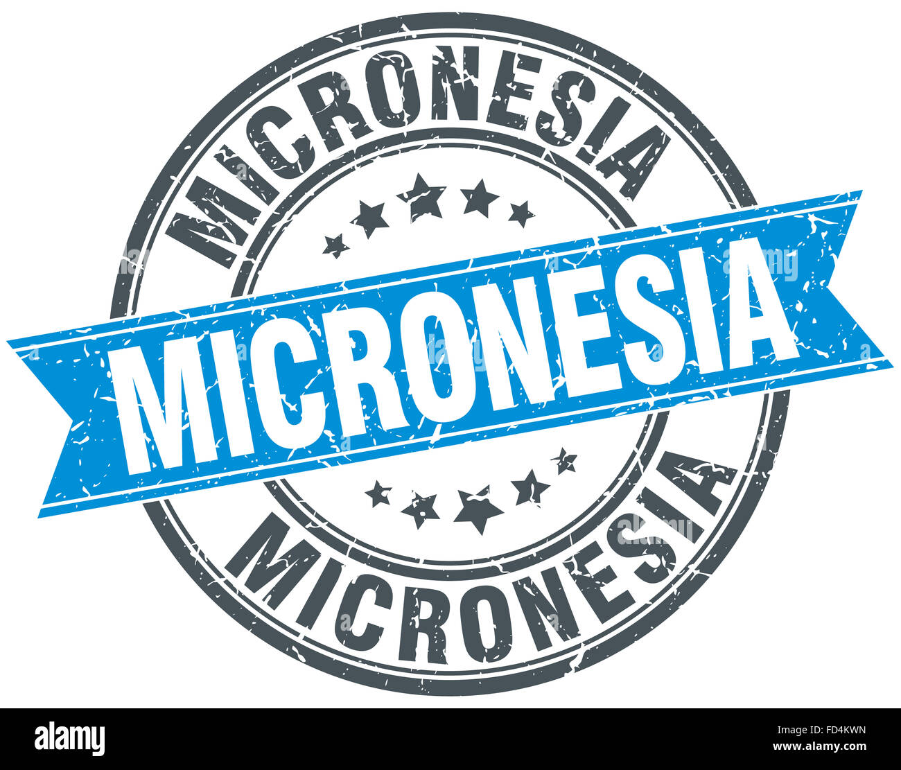 Micronesia blue round grunge vintage ribbon stamp Stock Photo - Alamy