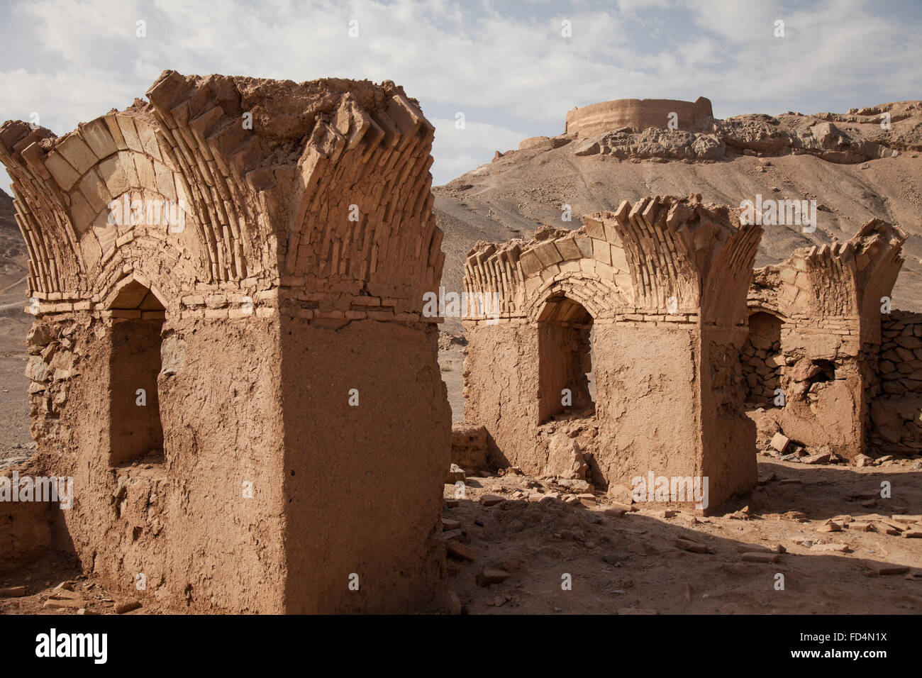 ruins Zoroastrian buildings, Yazd, Iran Stock Photo