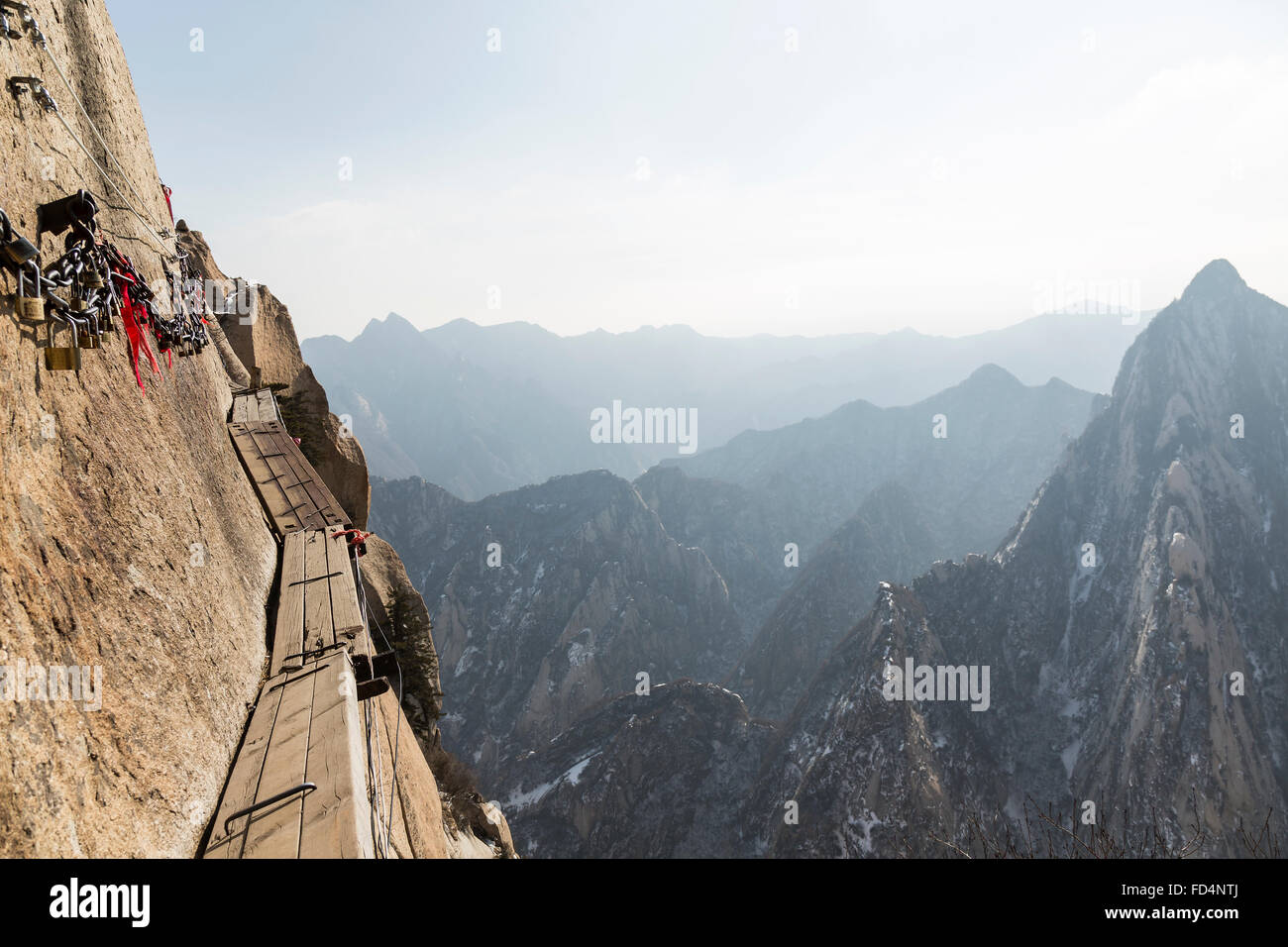 Danger Trail of Mount Hua Shan Stock Photo