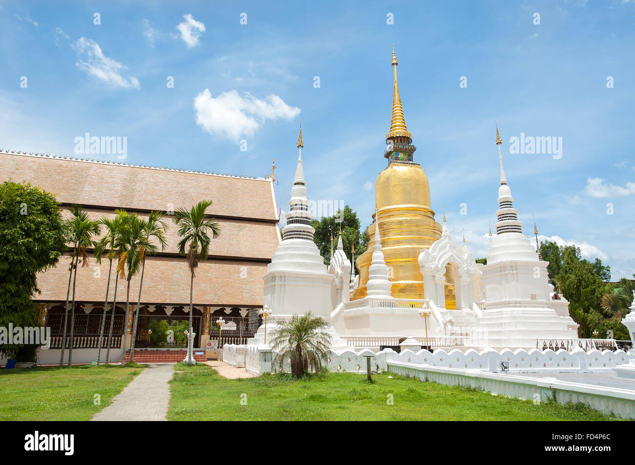 Exterior shot of Wat Suan Dok, Chiang Mai, Thailand Stock Photo