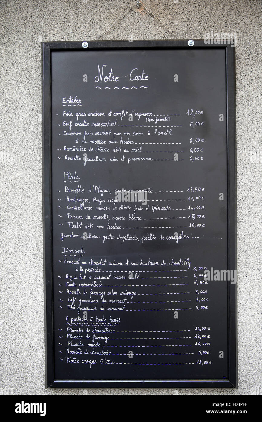 Restaurant menu. Stock Photo