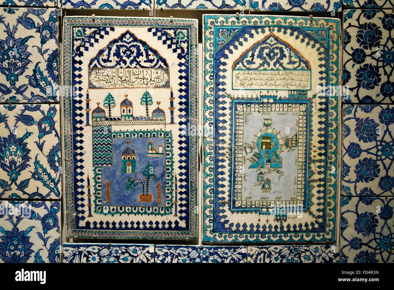 Ottoman Empire. Iznik ceramics. Mecca and Medina. Louvre museum Stock