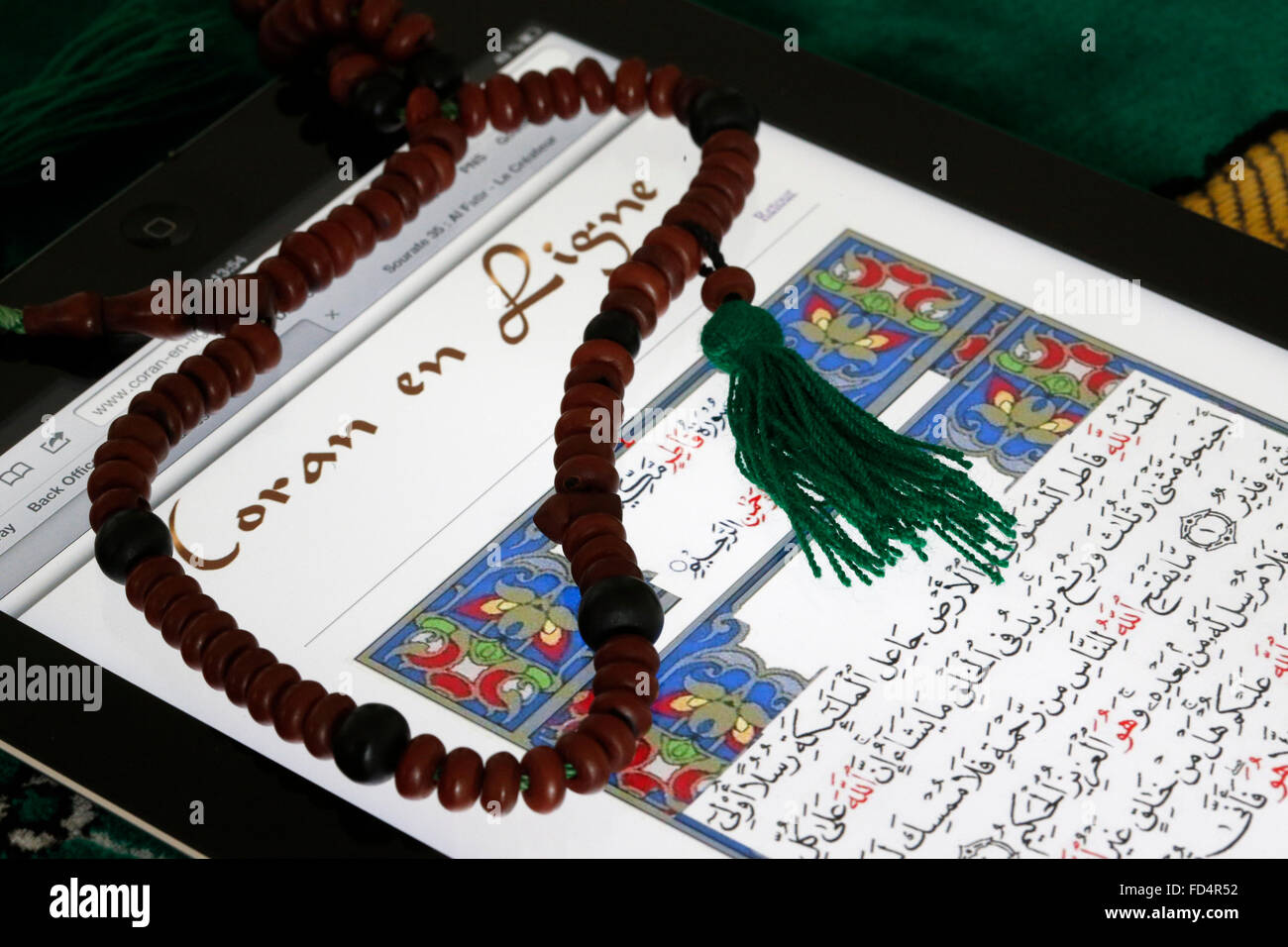 Electronic Quran on an Ipad. Stock Photo