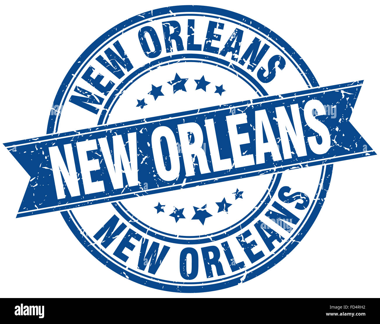 New Orleans blue round grunge vintage ribbon stamp Stock Photo - Alamy