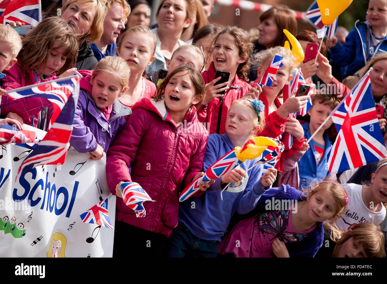 Olympic torch relay at Bury Town Hall . Stock Photo