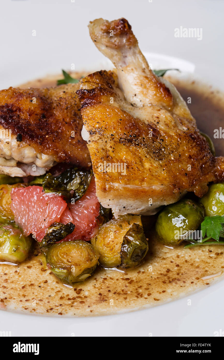 Gourmet chicken dinner Stock Photo - Alamy