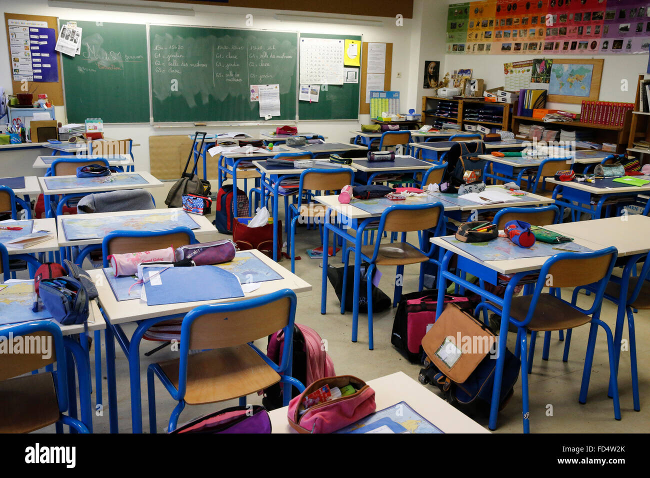 Primary school classroom Stock Photo