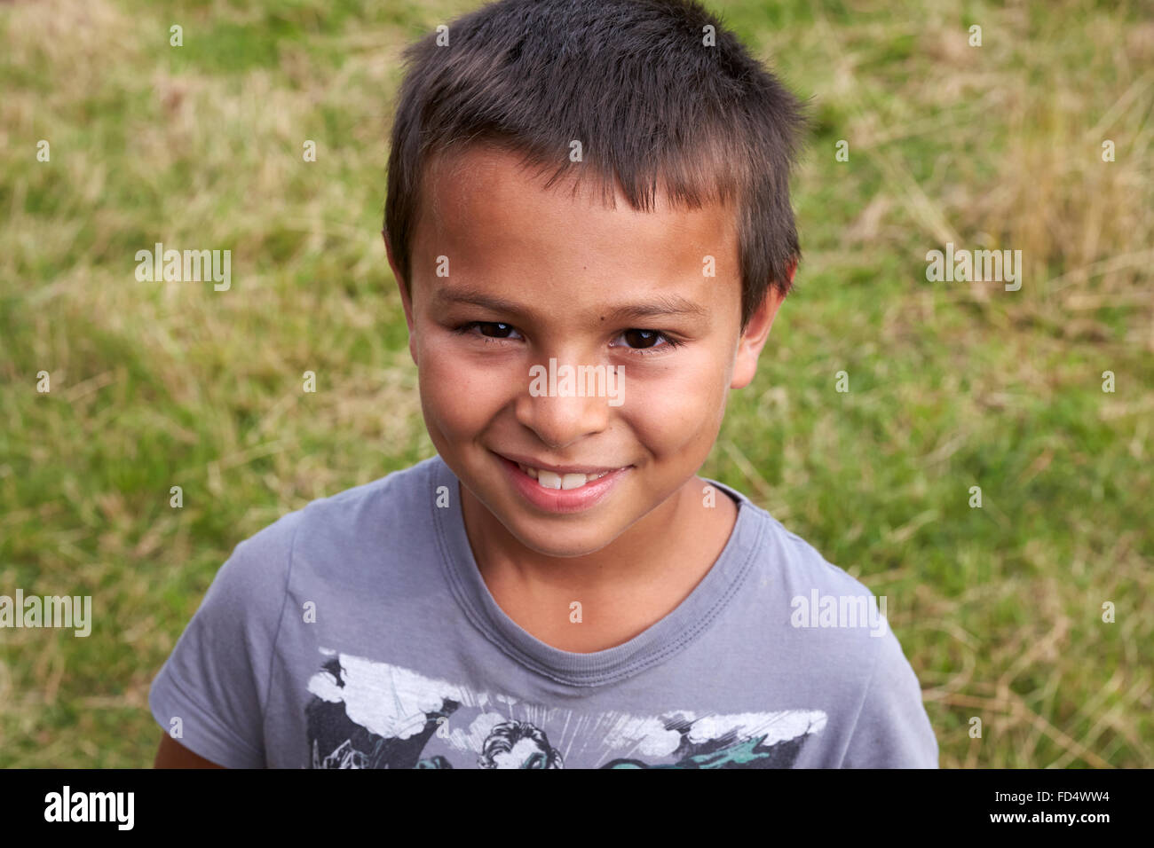 9-year-old boy smiling Stock Photo - Alamy