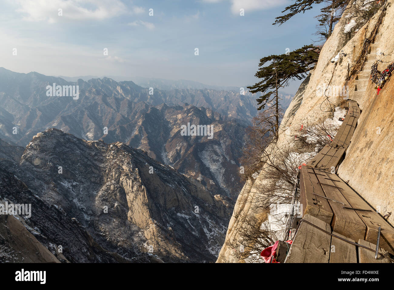 The Danger Trail of Mount Hua Shan Stock Photo