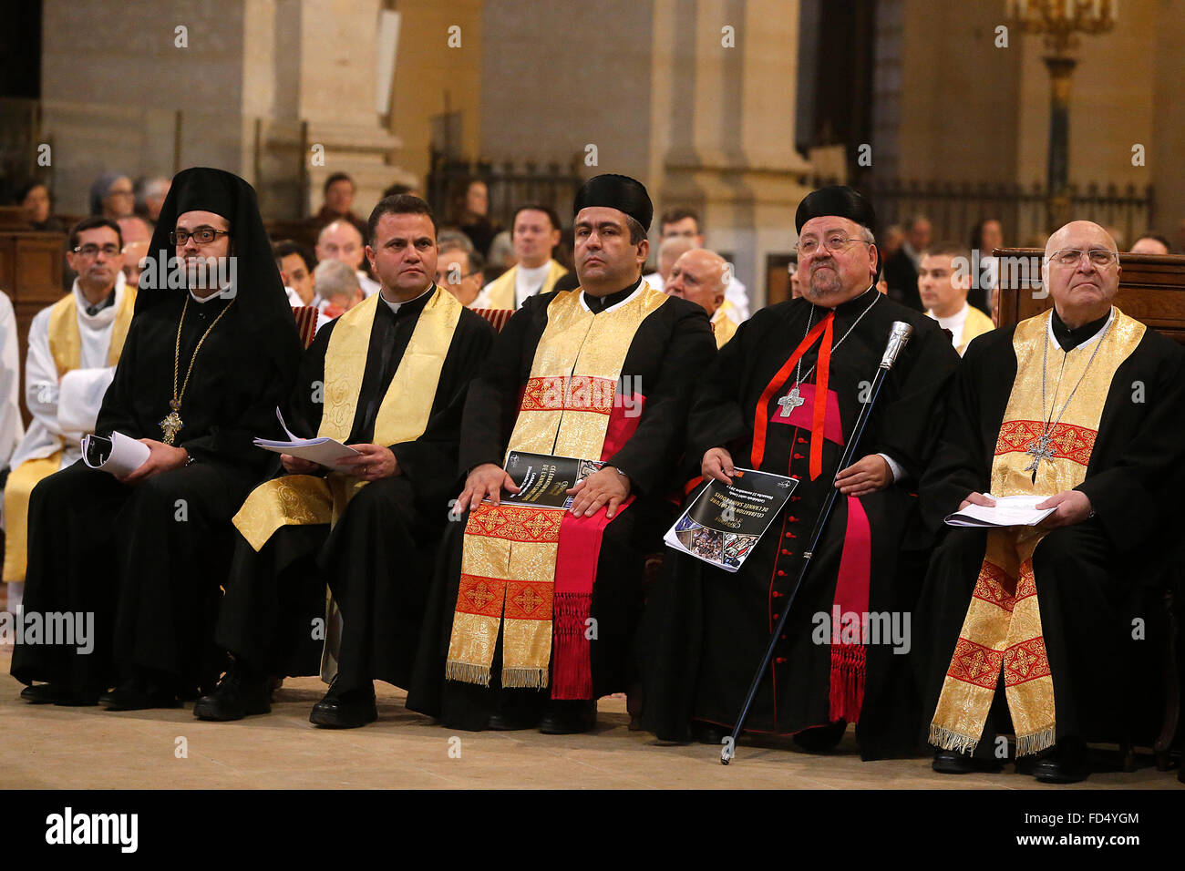 Middle Eastern christian clergy. Stock Photo