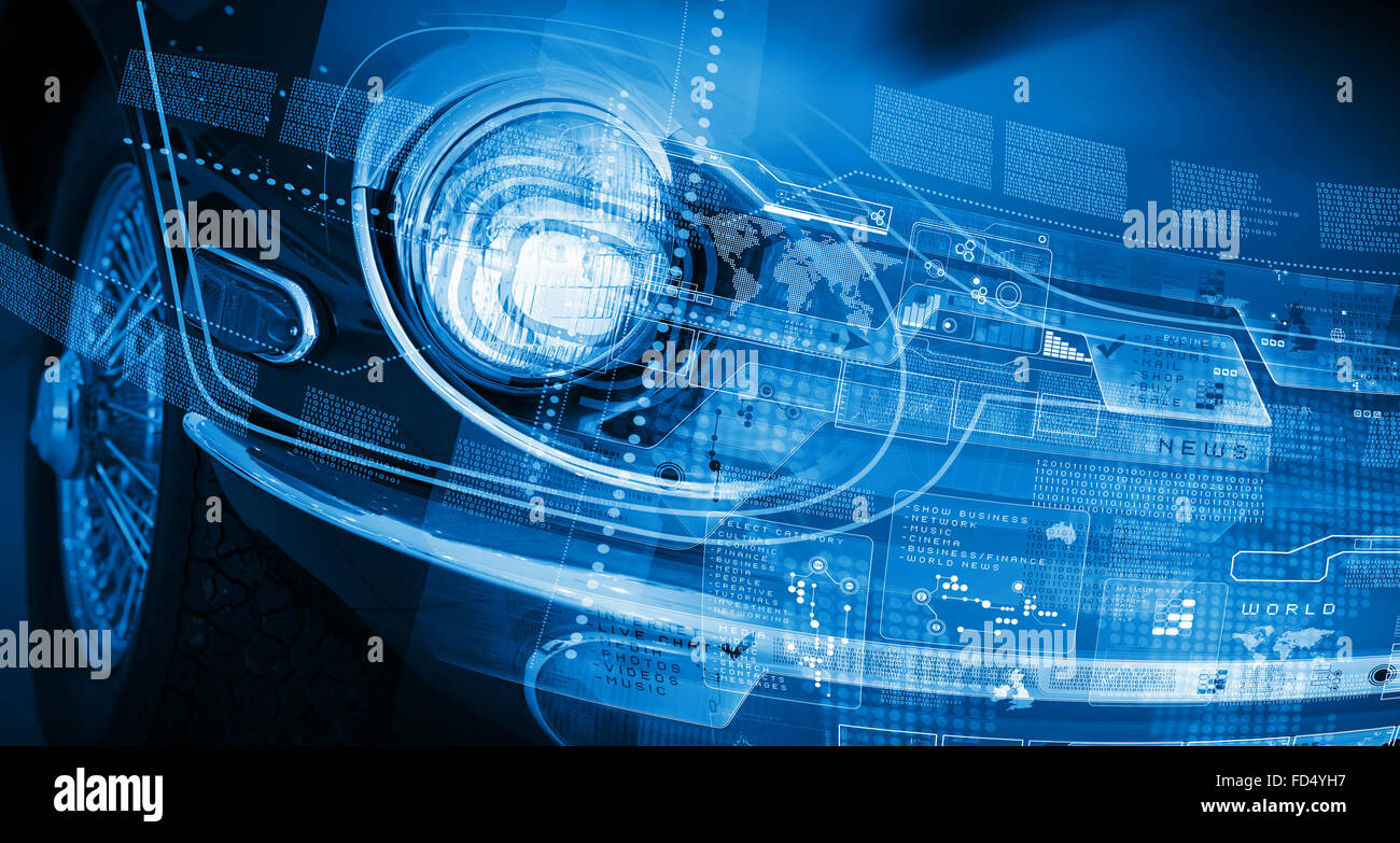 Close up image of car headlight. Innovation concept Stock Photo - Alamy