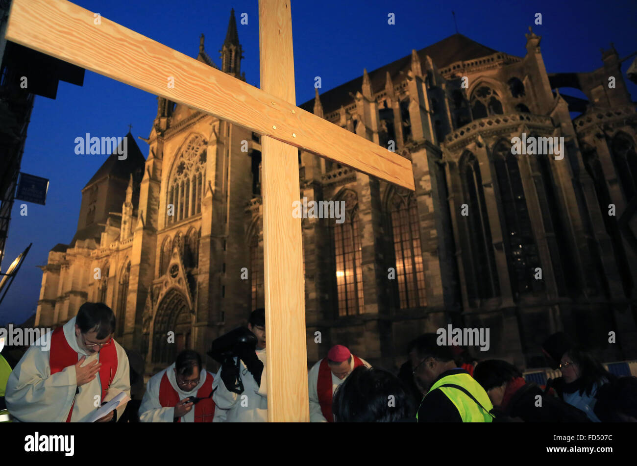 Procession. Stations of the Cross. Good Friday. Stock Photo