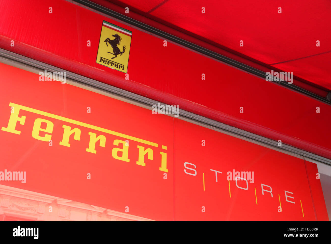The Ferrari Store, Rome, Italy Stock Photo